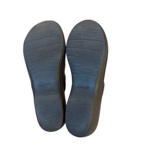 Clarks Collection Brown Leather Clog Mules Size 7 - Picture 5 of 6